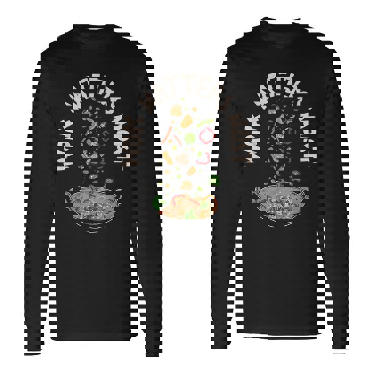 中華料理 アジアン 中華鍋 料理 食通 食品 ステートメント 長袖Tシャツ