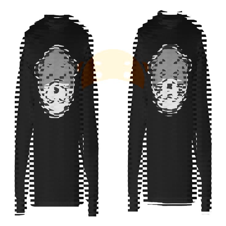 丸顔 カワウソ《コツメカワウソ》シンプル【どうぶつフレンズ】グッズ ゆるくて かわいい イラスト 長袖Tシャツ