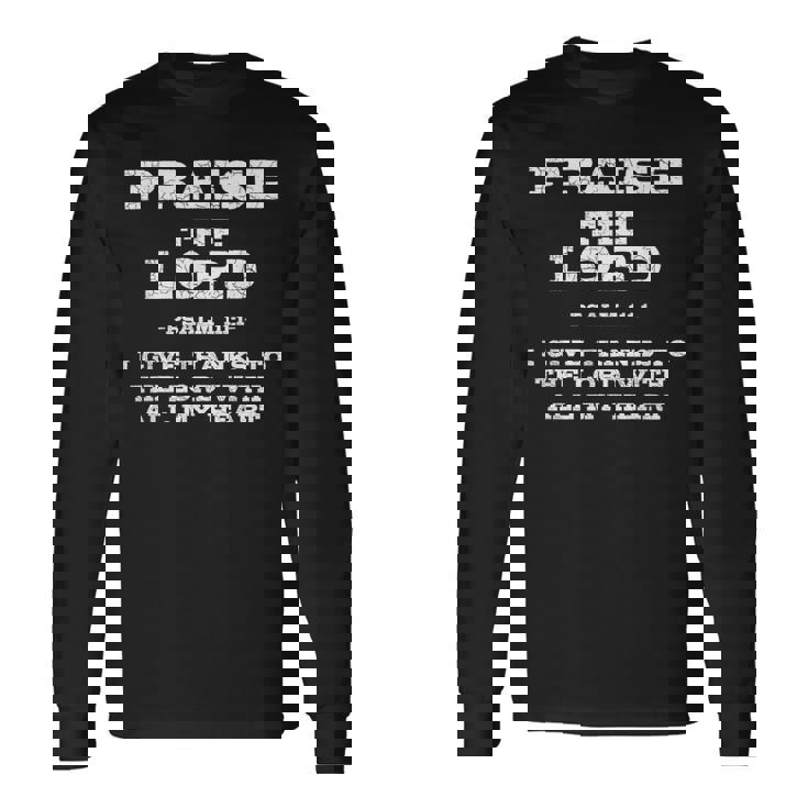 主を賛美する聖書の言葉 長袖Tシャツ