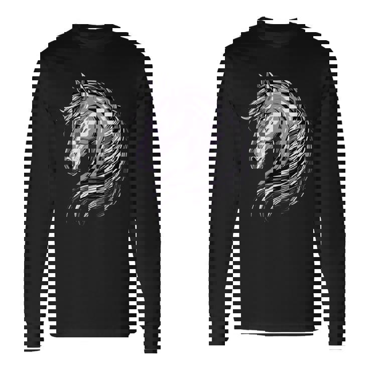 乗馬ポニー子馬ポニーファームライダーポニー乗馬馬 長袖Tシャツ