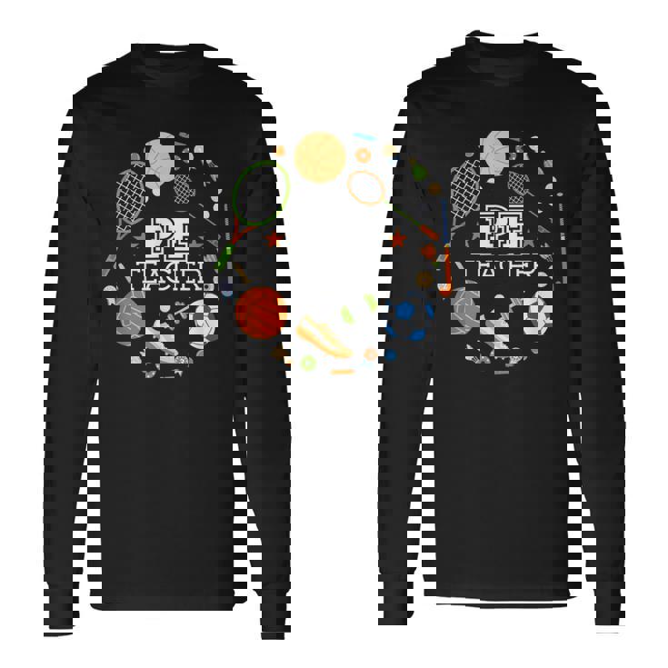 体育教諭学校の先生 長袖Tシャツ