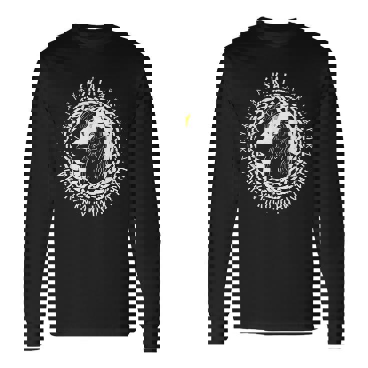 北欧神話 ヴァルハラ オーディン スコール ヴァイキング 長袖Tシャツ