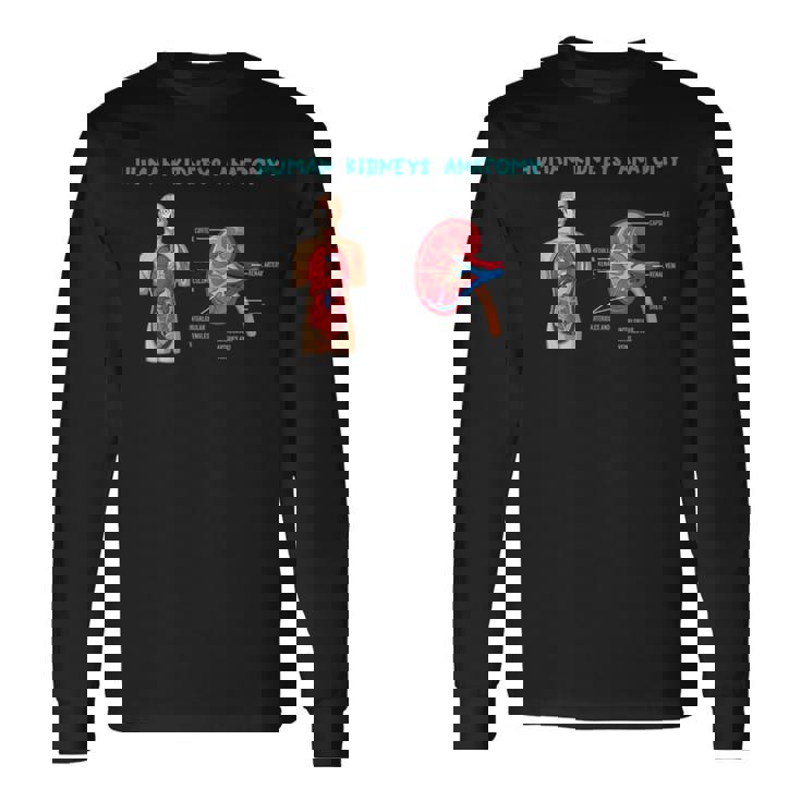 医療従事者のためのヒト腎臓の解剖学 長袖Tシャツ