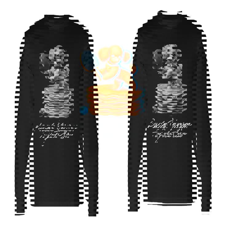 卓球 トイプードル スイーツ パンケーキ 面白い アートデザイン 可愛い おしゃれ 動物 英字 スポーツ 長袖tシャツ 長袖Tシャツ