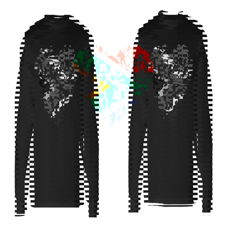 南アフリカ ラグビー ラブハート 南アフリカ ラグビーファン 長袖Tシャツ