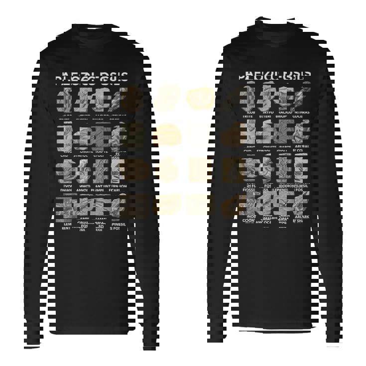 古生代化石チャート古生物学科学愛好家 長袖Tシャツ