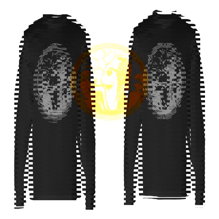 女神アテナと英雄ヘラクレス古代ギリシャ美術神話 長袖Tシャツ