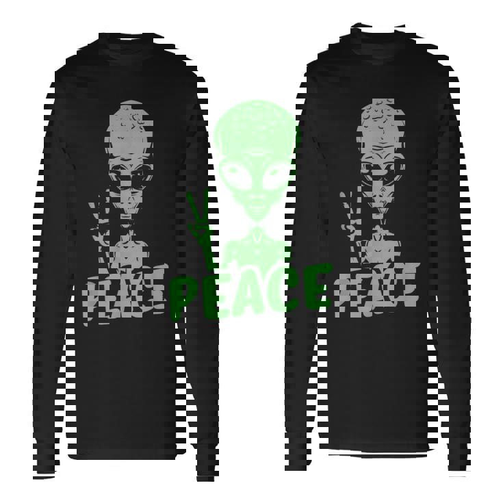 宇宙人 平和 Ufo 変な宇宙人 長袖Tシャツ