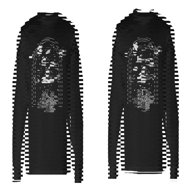 宇宙人 陰謀論 I Ufo I 古代エジプトのピラミッド 長袖Tシャツ