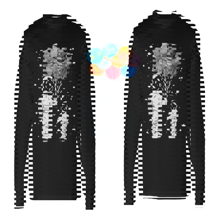 宇宙飛行士 宇宙飛行士 面白い宇宙小人太陽系 天文学 長袖Tシャツ ギフトのアイデア
