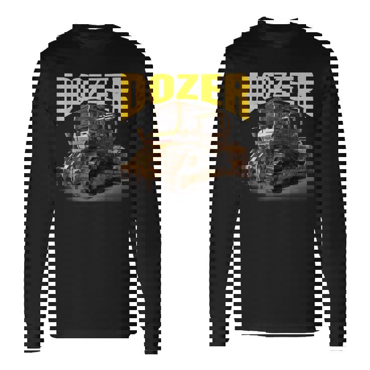 完璧な重機ブルドーザーtシャツ 長袖Tシャツ