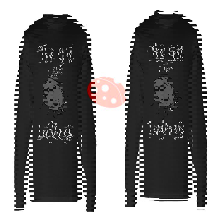 少女はてんとう虫が好き 野生動物 おもしろてんとう虫 長袖Tシャツ