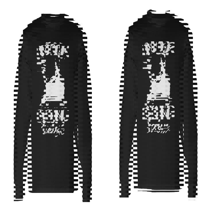 屋内 サイクリング スピンバイク 有酸素運動 ジム ワークアウト 面白い スピン クラス 長袖Tシャツ