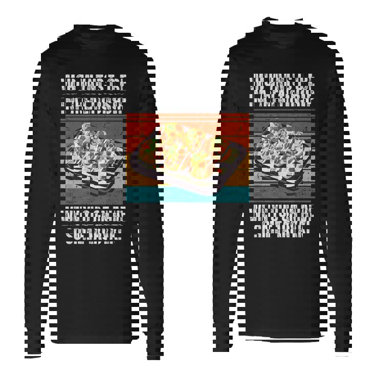 恋愛をしたいヴィンテージ可愛いたこ焼き 長袖Tシャツ