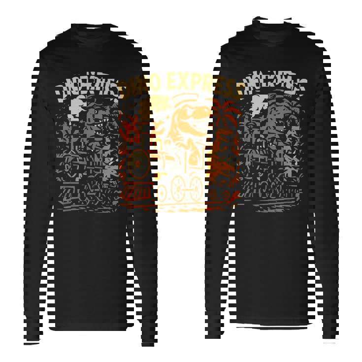 恐竜 エクスプレス 漫画 電車 恐竜 男の子 長袖Tシャツ