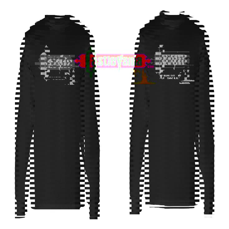 悪魔城ドラキュラ タイトル画面 レトロ ゲーム 城 壮大な冒険 長袖Tシャツ