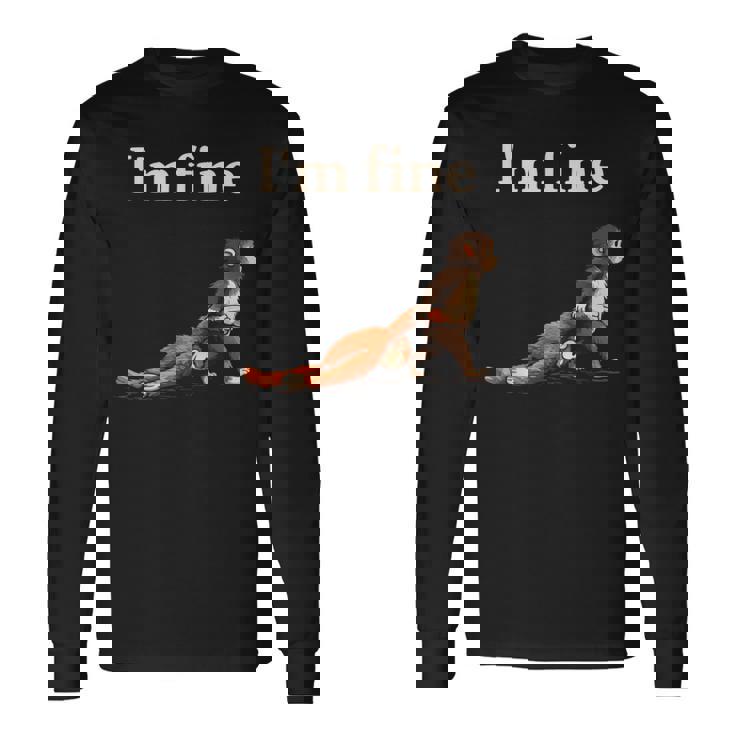 悲しい猿のパンチミームとオレンジのおもちゃで私は元気です 長袖Tシャツ