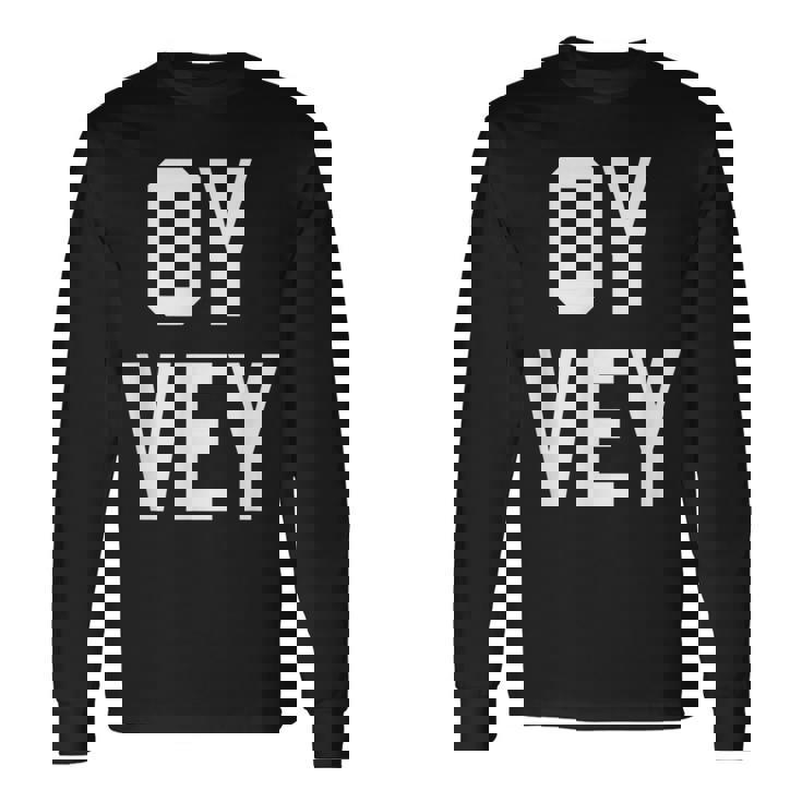 愉快なユダヤ人ユーモア Oyey ジディッシュ イスラエル ヘブライ語 ハヌカー 長袖Tシャツ