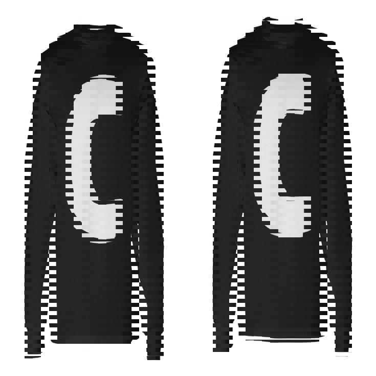 文字c 大文字 アルファベット モノグラム イニシャル 長袖Tシャツ