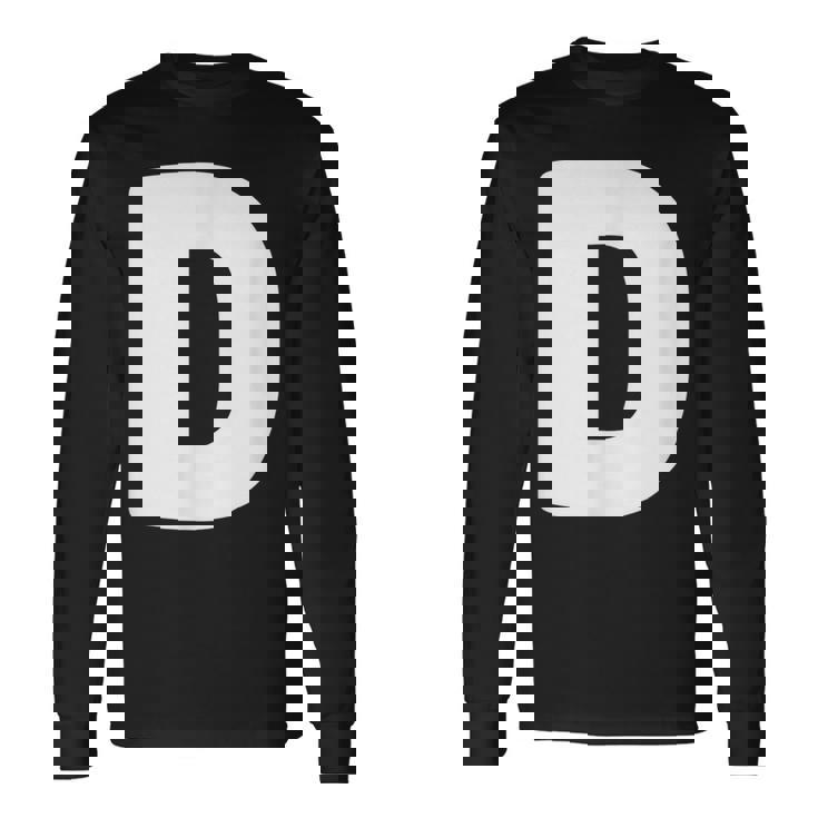 文字d 大文字 アルファベット モノグラム イニシャル 長袖Tシャツ