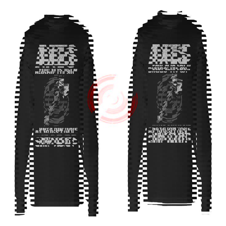 斧投げ ランバージャック ヨガ ゴルフ ファニー 斧投げ ブルズアイ 長袖Tシャツ