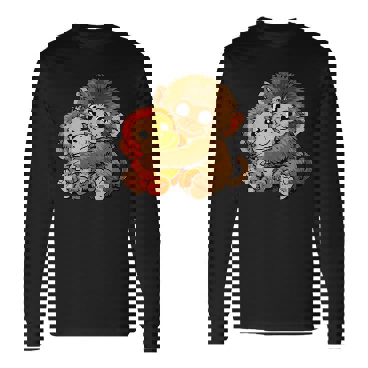 日本 かわいい 赤ちゃん モンキー パンチ ニホンザル パンチくん 長袖Tシャツ