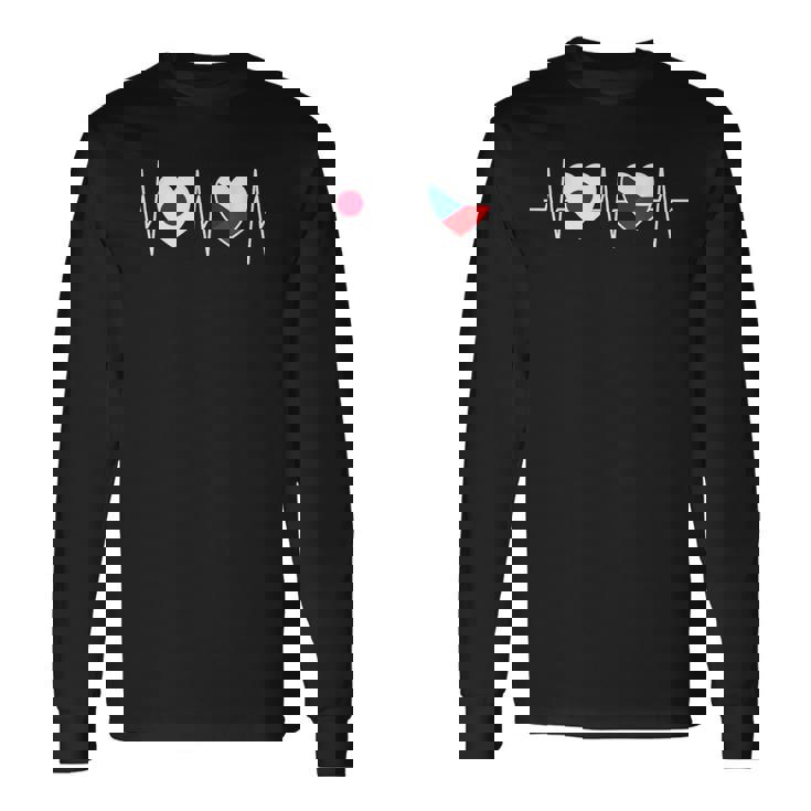 日本とチェコ チェコ共和国の国旗 長袖Tシャツ