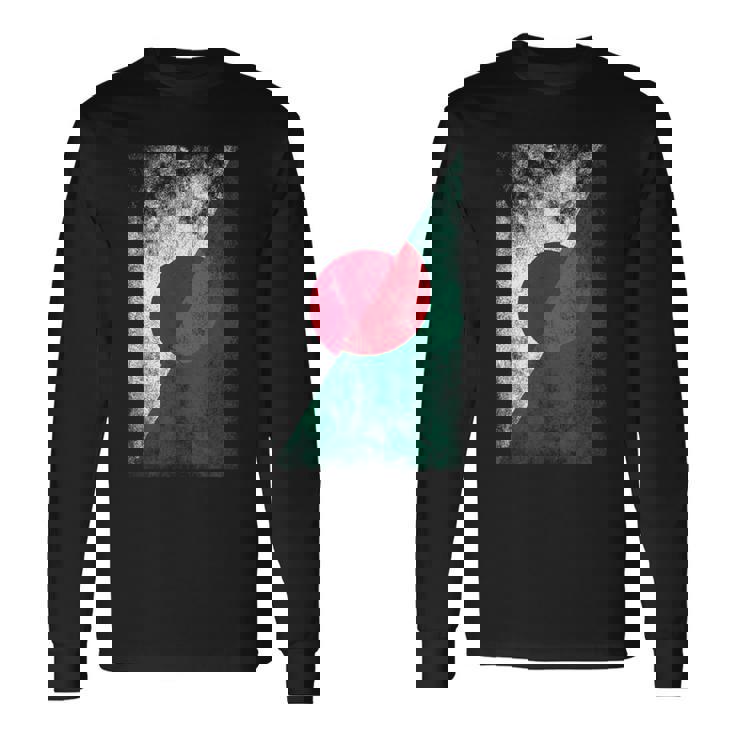 日本とバングラデシュの旗 日本のバングラデシュ 長袖Tシャツ ギフトのアイデア