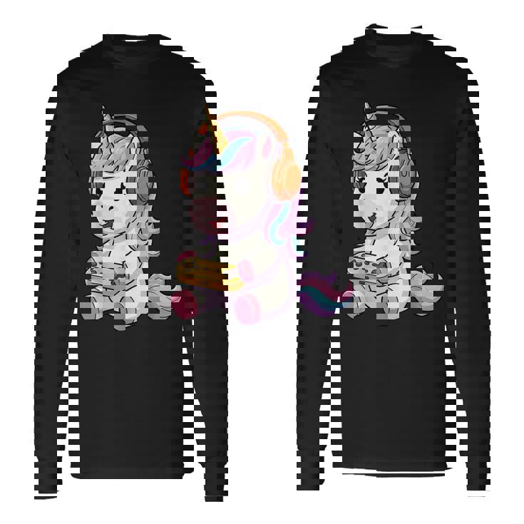 日本のユニコーン ゲーマー ヴィンテージ ゲーム レトロ ビデオゲーム 長袖Tシャツ