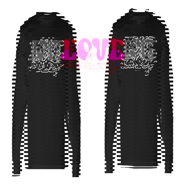 明るいピンク Loveibes ハート ネオンエナジー 長袖tシャツ 長袖Tシャツ