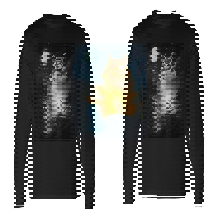 月に吠えるシマリス ヴィンテージ 面白いシマリス 長袖Tシャツ