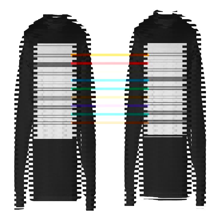 東京の地下鉄 カラー 色 ボーダー 鉄道【電車ファン】【変なデザイン屋さん】メトロ 面白い ポップ デザイン 長袖Tシャツ
