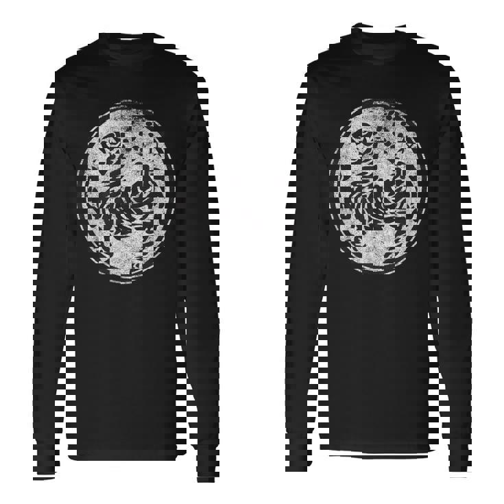 松かん 空手風シンボル 武道訓練 虎 長袖Tシャツ