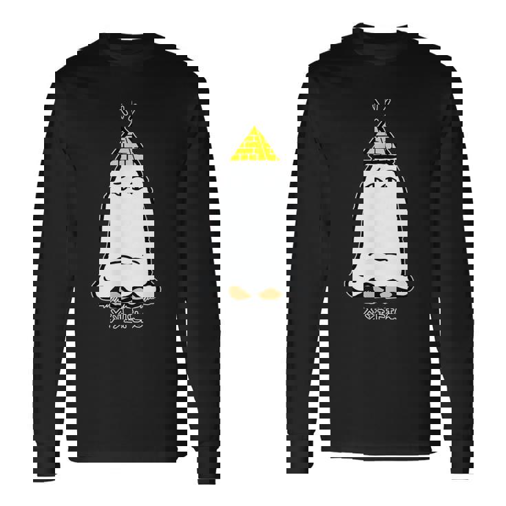 正座するメジェドさん 長袖Tシャツ