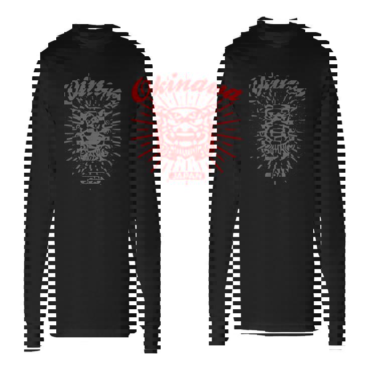 沖縄 那覇 伝統 シーサー ガーディアン ライオン 日本神話 長袖Tシャツ