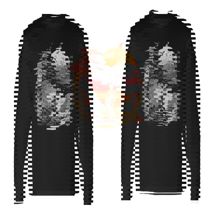 浮世絵 アート 神奈川 ヴィンテージ 和 タトゥー アート グラフィック 長袖Tシャツ