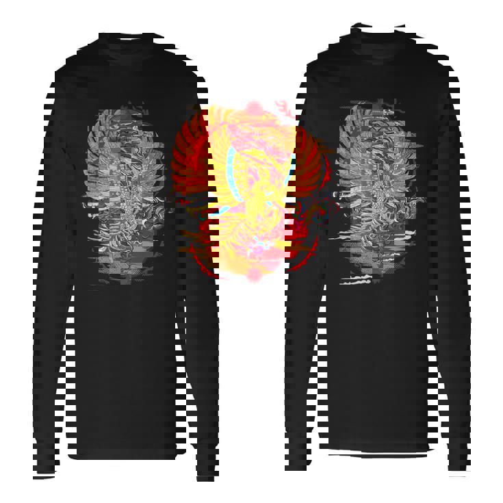 浮世絵シリーズ 和ポップ 鳳凰 長袖Tシャツ