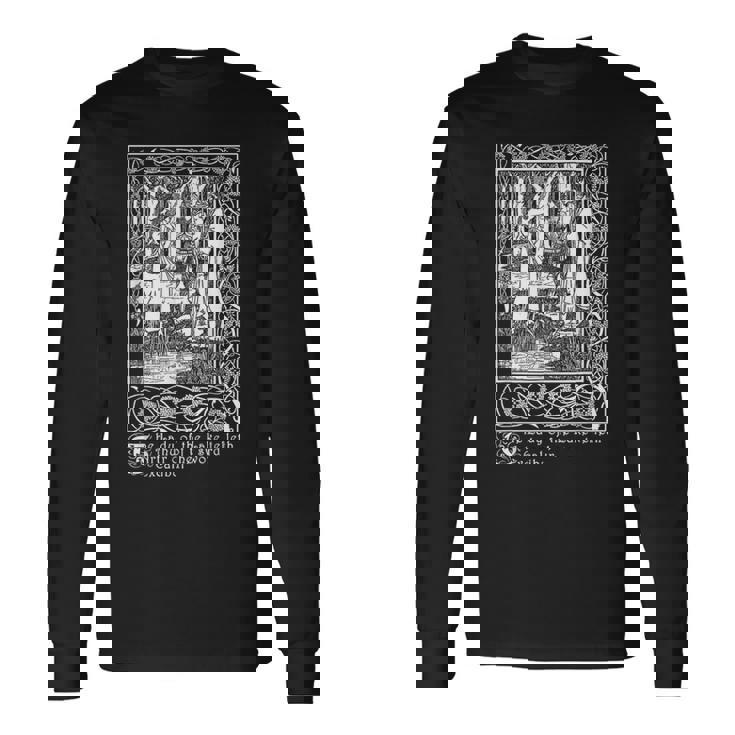 湖の女、エクスカリバー、オーブリー・ビアズリーのイラスト 長袖Tシャツ ギフトのアイデア