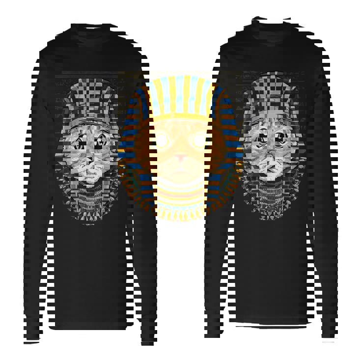 猫 エジプトファラオ 歴史家 考古学者 長袖Tシャツ