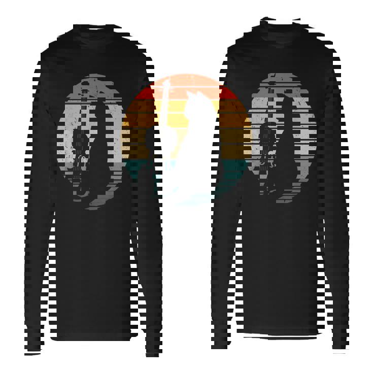 猫とバイオリン 楽器 面白い子猫愛好家 長袖Tシャツ