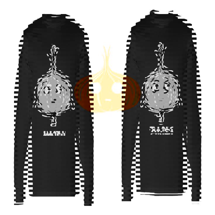 玉ねぎ 顔 イラスト かわいい おもしろ 面白い 簡単 シンプル ゆるい 野菜 長袖tシャツ 長袖Tシャツ