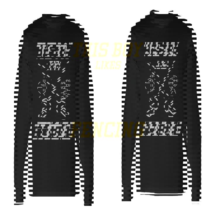 男の子はフェンシングが好き スポーツ 趣味 フェンシング 長袖Tシャツ