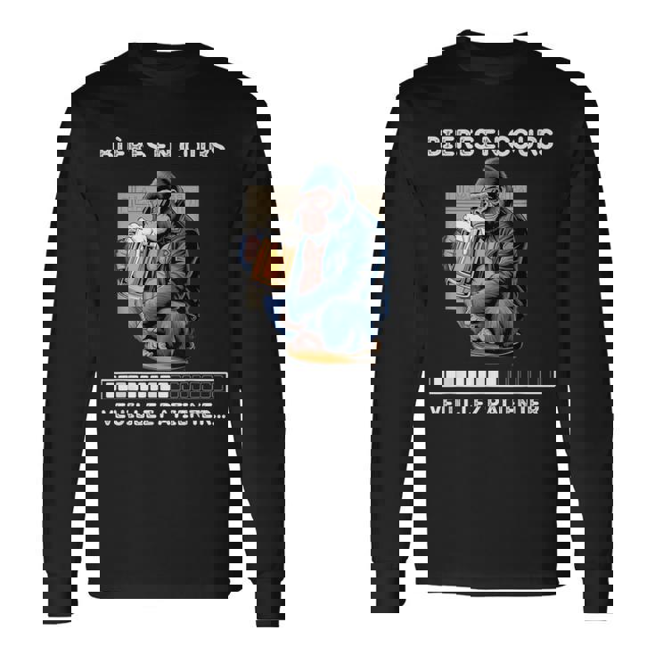 男性用ビール食前酒、ユーモア、男性、ゴリラへのギフトに。 長袖Tシャツ