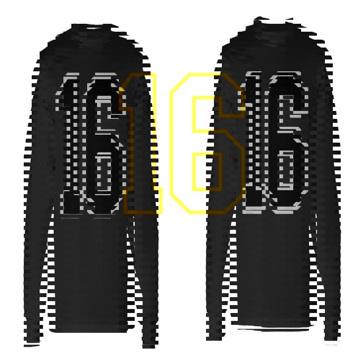 番号 16インチ ブラック 長袖Tシャツ