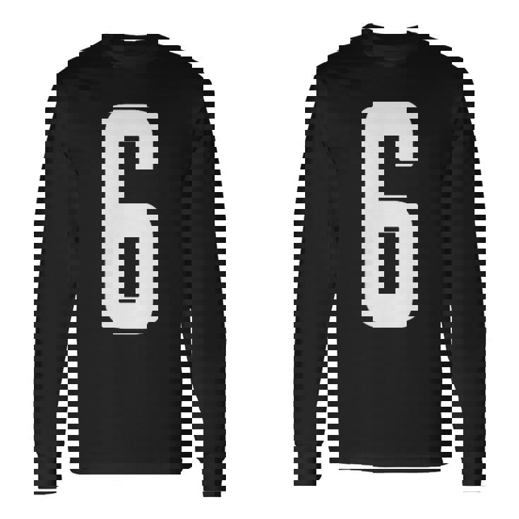 番号 6インチ ホワイト 長袖Tシャツ