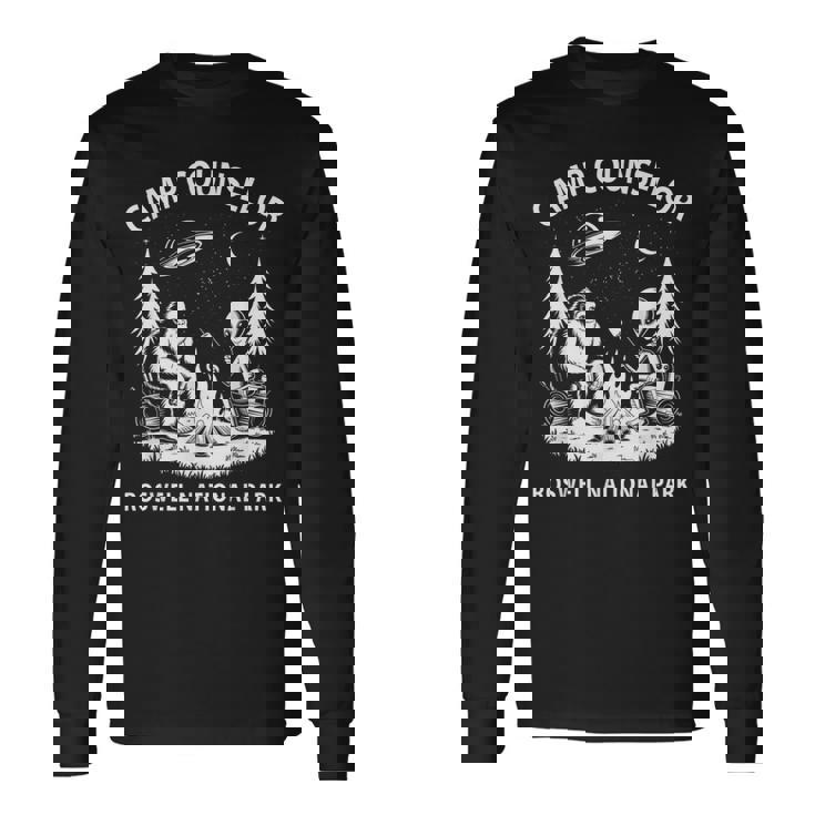 皮肉なサマーキャンプカウンセラー エイリアン国立公園 ロズウェル 長袖Tシャツ