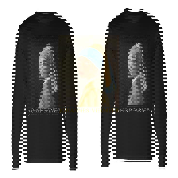 真珠の耳飾りの少女／フェルメール（記名）【世界の名画】Johannesermeer 美術館アート 長袖Tシャツ