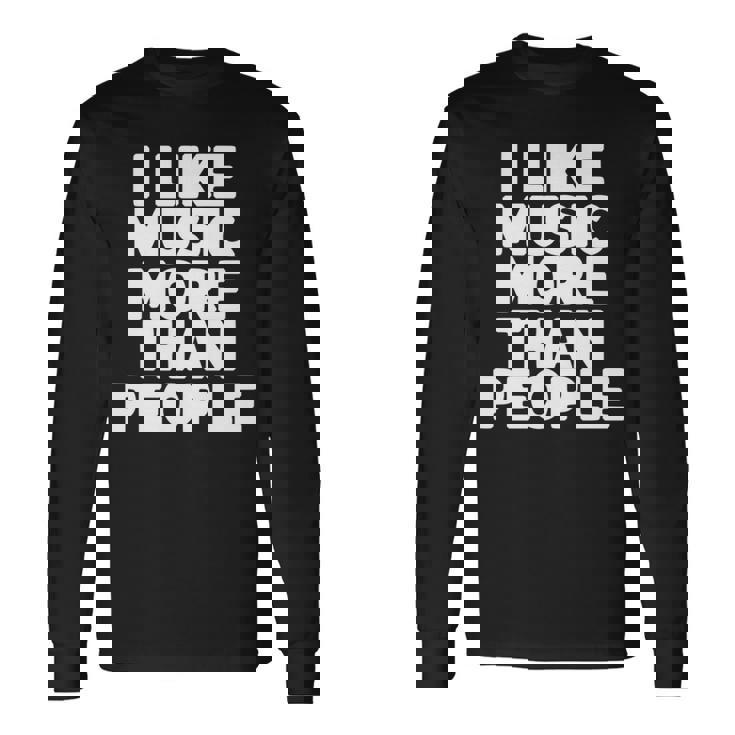 私は人より音楽が好き 長袖tシャツ 長袖Tシャツ