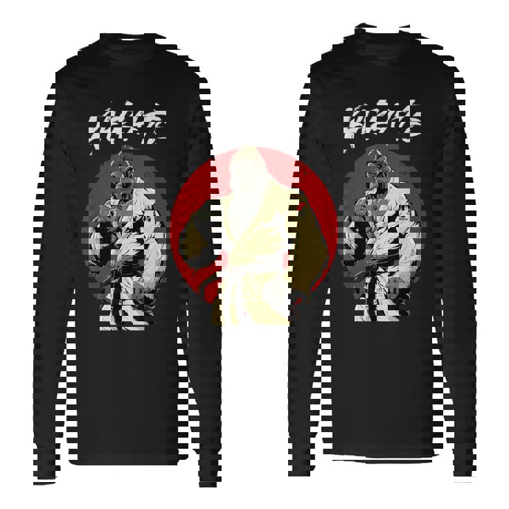 空手ゴリラ カラテカ 少年少女空手ゴリラ 長袖Tシャツ