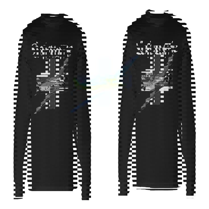 第二次世界大戦 航空戦闘機 I ジャーマン ウォーバード I フォッケウルフ Fw 190 D 長袖Tシャツ
